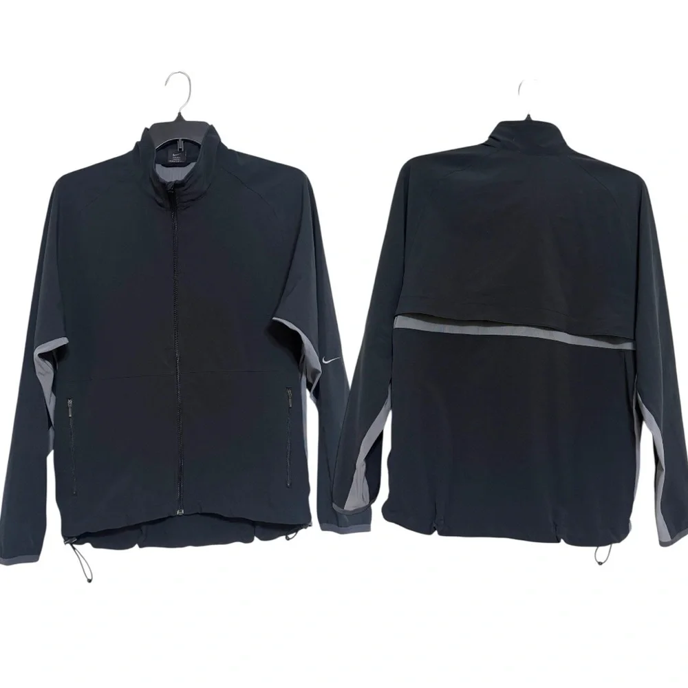 Nike Lightweight Jacket Full Zip Windbreaker Back Vent  Black Gray Men’s size M